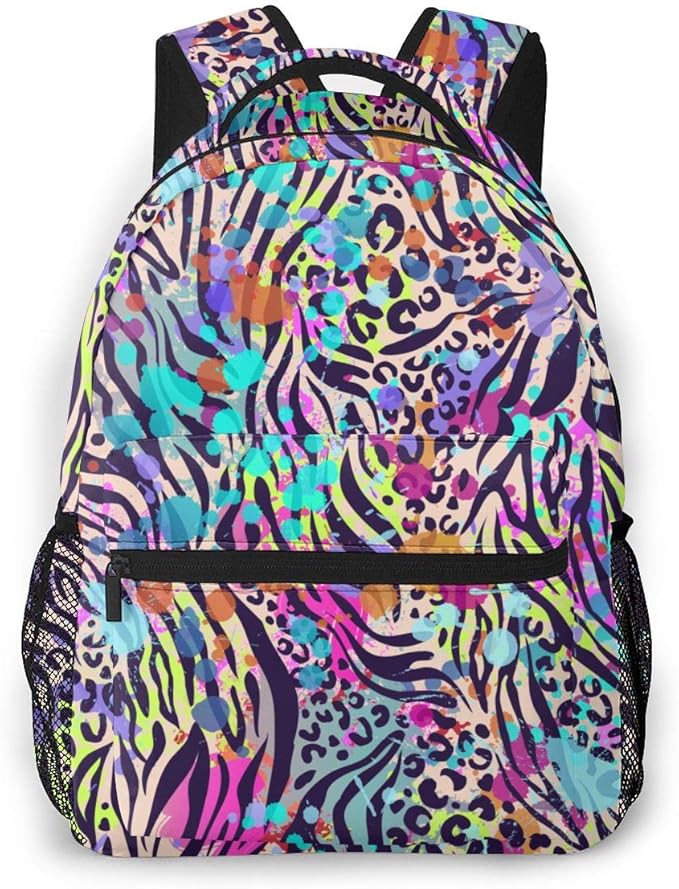 Rainbow Leopard Cheetah Stylish Casual Outdoor Backpacks