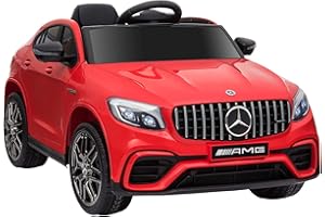 Aosom 12V Toddler Ride On Car with Remote Control, Mercedes Benz AMG GLC63S Coupe, Electric Car with 2 Speed, MP3 Player, Light, Horn, Songs, Suspension, Red