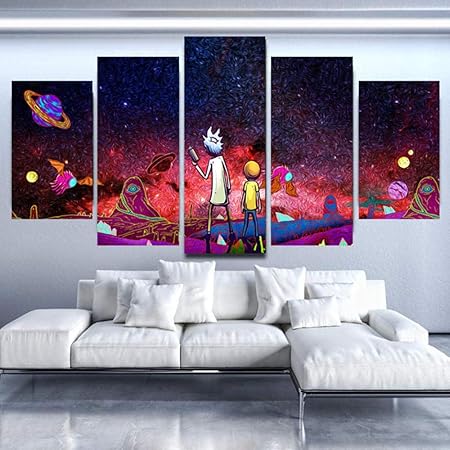ZNNHERO Cuadro sobre Lienzo Cuadros modulares Decorativo 5 Panel Animación Personajes de Dibujos Animados Foto Abstracta HD Cartel Pintura de la Lona Impresiones en Lienzo: Amazon.es: Hogar