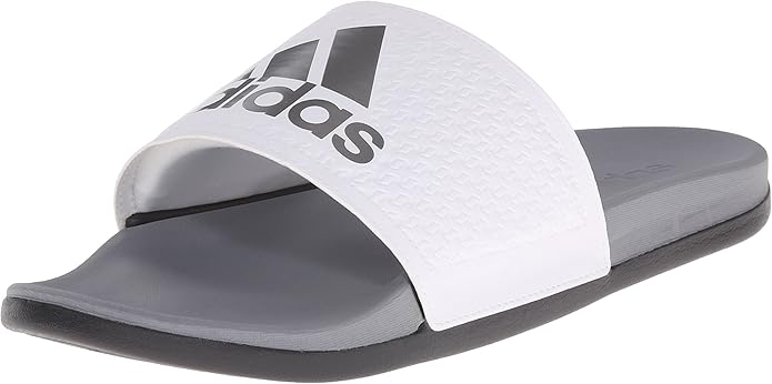 grey adilette slides