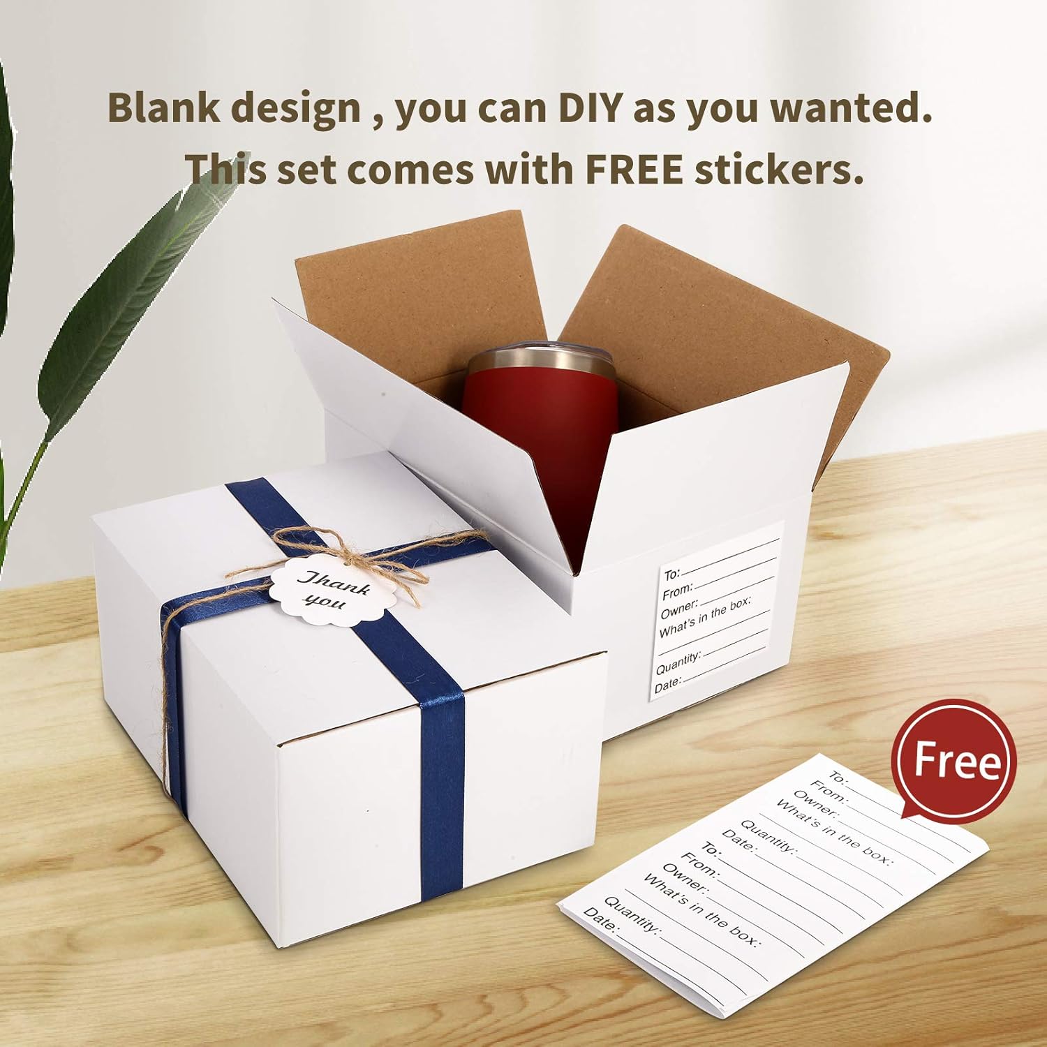 KAKA SENLIN Cardboard Boxes 9 x 6 x 4 inches Shipping Boxes White Kraft Corrugated Small Mailer Boxes Attach Memo Stickers, 25 Pack: Home Improvement