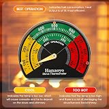 Hanaoyo Magnetic Log Burner Thermometer Large Dial 3.34 in Dual Pack view 4