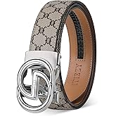 ITIEZY Ratchet Belts for Men - Leather Click Belt for Casual Dress 1 3/8", Mens Adjustable Belt Trim to Fit