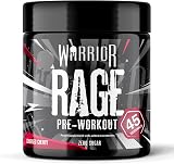 Warrior Rage Pre Workout Powder 392g High Stim 300mg Caffeine Cherry