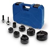 TEMCo TH0390 &ndash; Manual Knockout Punch Driver Kit (Set) for &frac12; inch to 2 inch Electrical Conduit Hole Sizes (1/2"-2" Conduit Size)