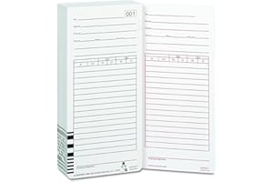 Acroprint 09-9111-000 Totalizing Payroll Recorder Time Cards ES1010, Pack of 100 Cards, Numbered, Employee Signature Line