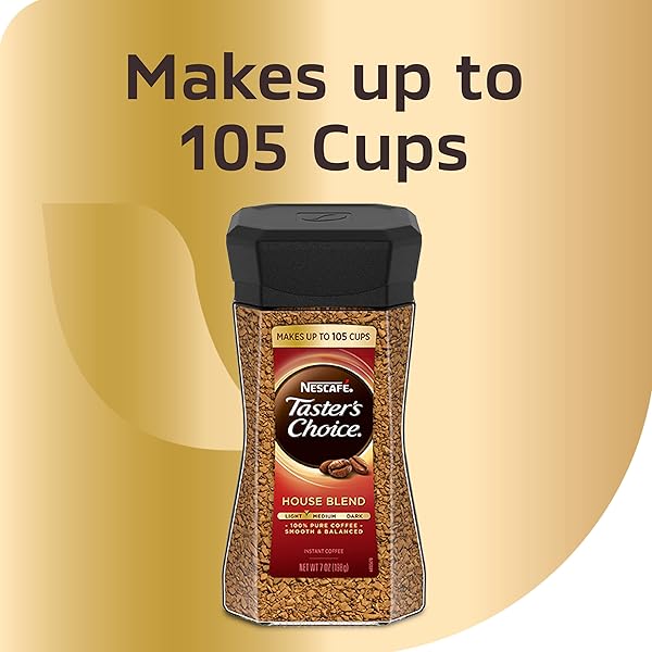 NESCAFE TASTER’S CHOICE HOUSE BLEND MEDIUM LIGHT ROAST INSTANT COFFEE 7 OZ. JAR