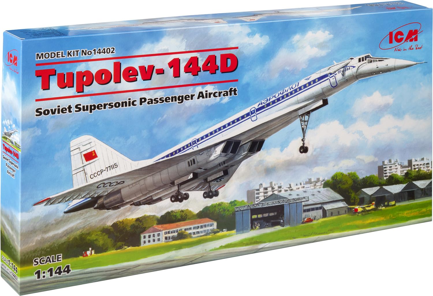 ICM 14402 Tu-144D Soviet Supersonic Passenger Aircraft Model Kit