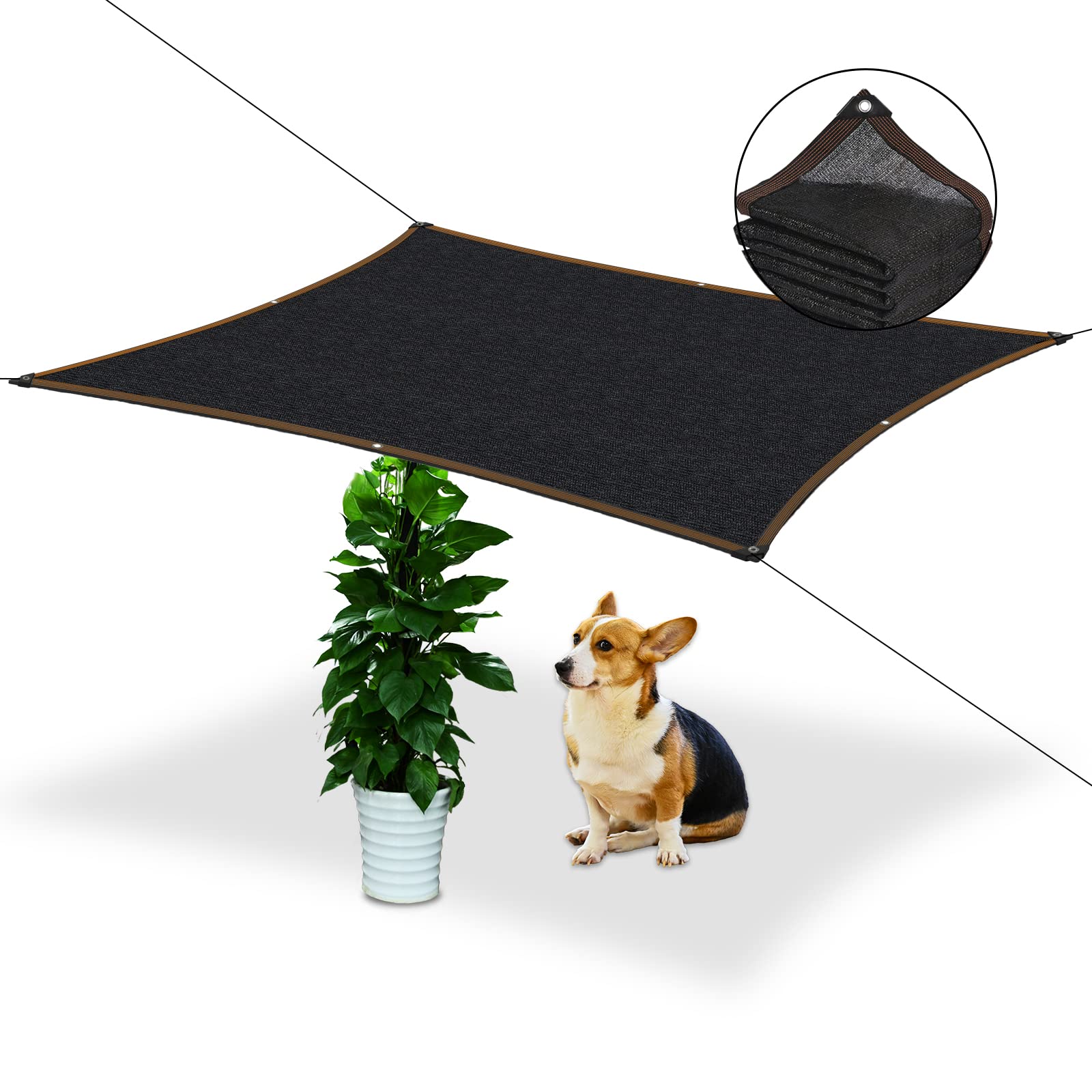 Garden Shade Cloth Kit With Hoops - 75% Sunblock, 4.9x6.5ft Cover For Raised Beds, Vegetables, Greenhouses
