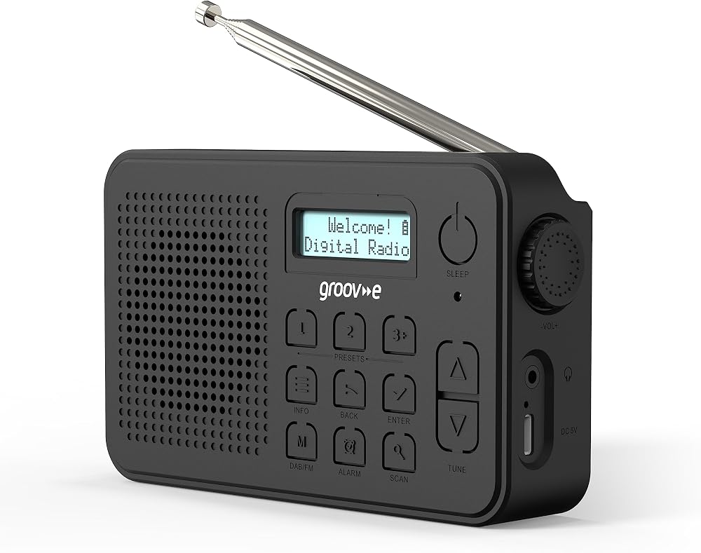 groov e Madrid Rechargeable DAB FM Radio Bluetooth Alarm Clock LCD
