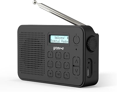 groov e Madrid Rechargeable DAB FM Radio Bluetooth Alarm Clock LCD