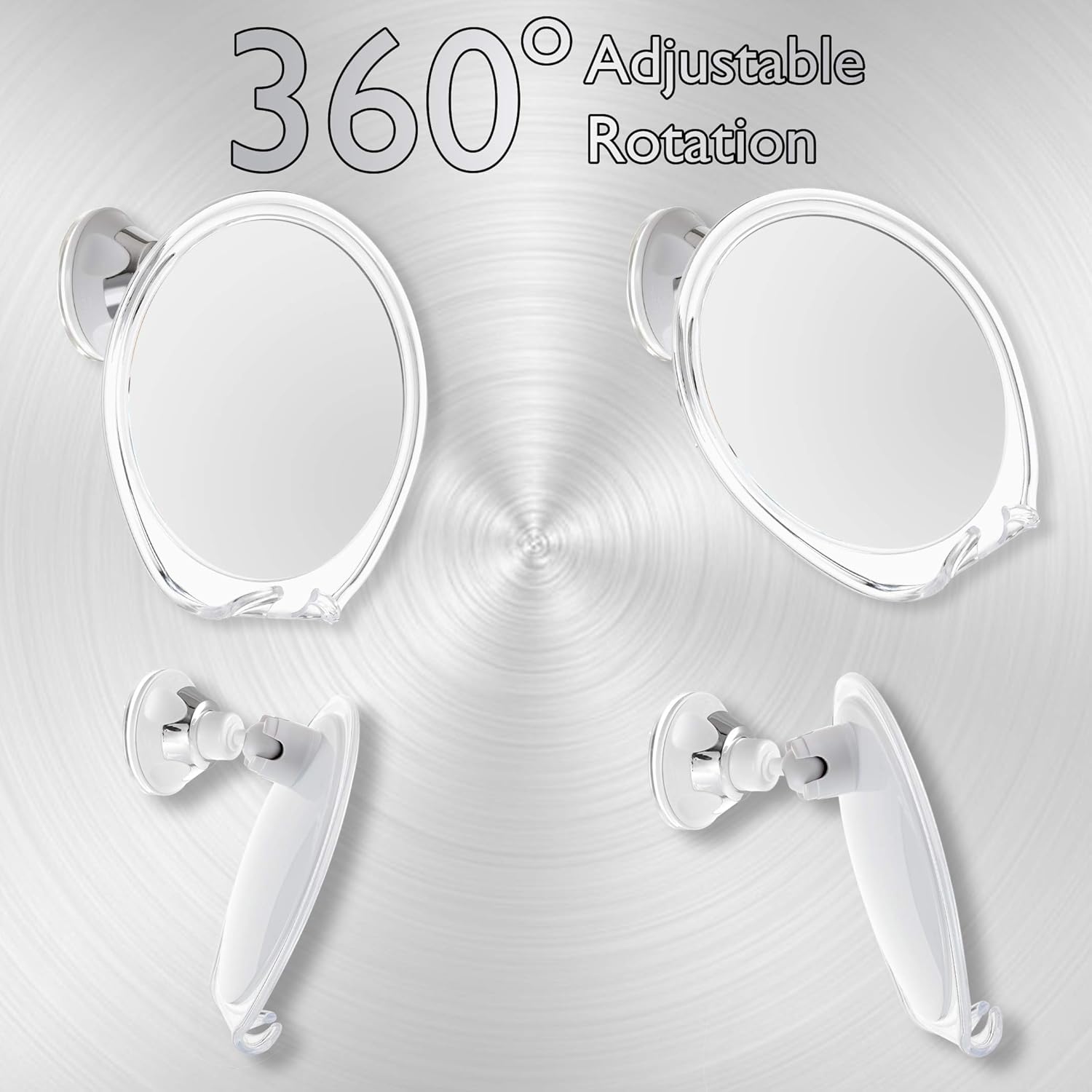 Asani Fogless Shower Mirror for Shaving with Razor Hook | Strong Suction Cup | True Fog Free, Anti-Fog Bathroom Mirror | 360 Degree Swivel, Shatterproof | Travel Friendly | No Fog or Falling Off: Kitchen & Dining
