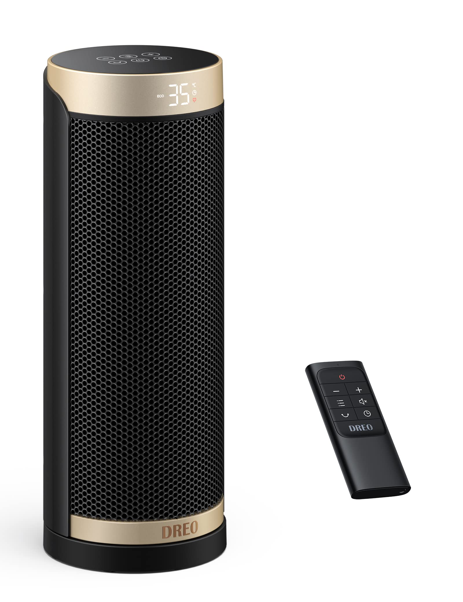 Dreo 16 Inch Electric Heater for Home, 34dB Silent Ceramic Heater, 70° Oscillation Space Heaters Energy Efficient, 3-Mode 3-Speed, Overheating & Tip-Over Protection, 12H Timer, Solaris Slim H3