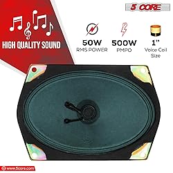 5 CORE 6x4 Car Speakers Pair 200W Peak Replacement