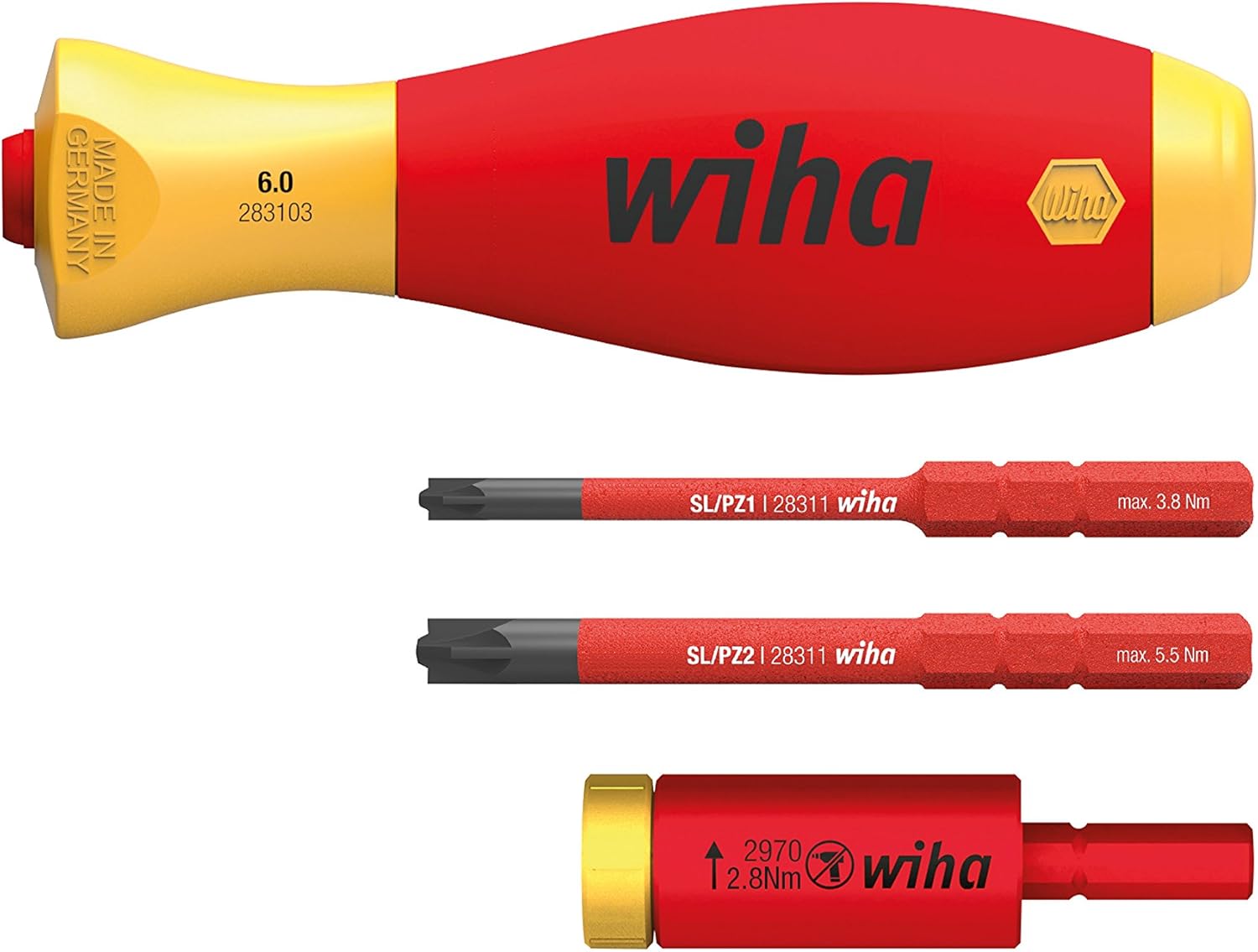 Wiha S4 easyTorque Adapter Electric 2,8 Nm, Red/Yellow, (29701280S4)