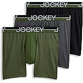 Jockey Men's Underwear Infinite Cool Microfiber Stretch 6" Boxer Brief - 3 Pack