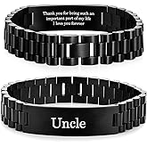EGHTvmok Uncle Gifts Christmas Xmas Best Uncle Ever Gifts Father's Day for Uncles from Niece Nephew Cool Funcle Birthday Presents Ideas Stocking Stuffers Mens Jewelry Stainless Steel Link Bracelet 1pcs