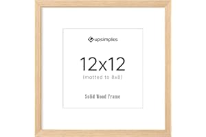 upsimples Natural Solid Wooden Picture Frame, Wall Hanging Photo Frame, 1 Pack (12X12)