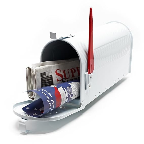 US Mailbox Amerikanisches Design Weiß Briefkasten Standbriefkasten