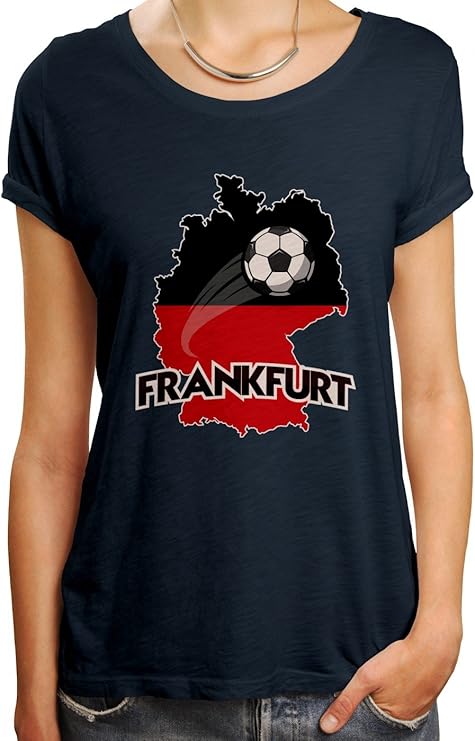 Frankfurt 2 Premium T Shirt Fussball Fan Trikot Die Macht In Deutschland Frauen Shirt Amazon De Bekleidung