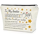 Sazuwu True Friends Funny Gifts Makeup Bag Bestie Birthday Gifts for Women Unique Apology Gifts for Her Friendship Cosmetic Bag BFF Gifts for Girls Christmas Encouragement Present Travel Pouch