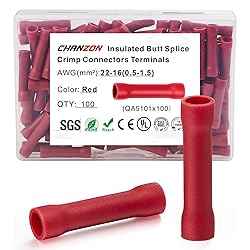 Chanzon 100pcs UL Listed Butt Splice Connectors