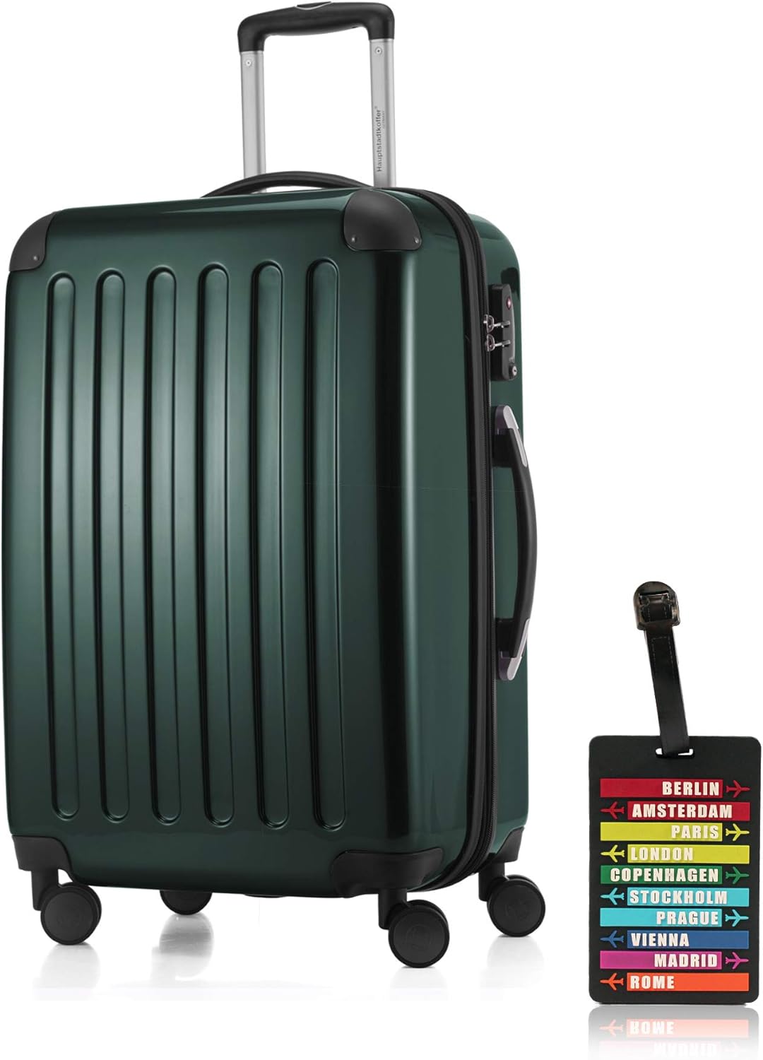 forest green luggage