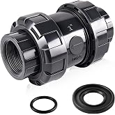 1 inch NPT PVC Check Valve, SCH80 Full Port Water Pump Ball Check Valve | UPVC Inline Backflow Preventer, leak Proof One Way valve, with Stainless Steel Spring, Horizontal or Vertical Installation