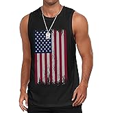 Bupekbee USA Tank Top Mens Sleeveless Workout Gym Shirts Beach Hawaiian Coconut Tree Patriotic Style T-Shirt 2025