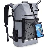ECOHUB Waterproof Backpack, 30L Roll-Top Closure Heavy Duty Dry Bag | IPX8 Waterproof Phone Case,30L Big Capacity,Waterproof bag for kayaking