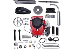Rosyouth 49cc Bicycle Bike Engine Kit, 4-Stroke Gas Petrol Motorized Bicycle Kit, Single Cylinder Gas Petrol Motorized Bike Engine Motor Kit with Belt Drive for 26" Adult Bikes (Belt Drive)