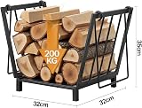 AMAGABELI Firewood Rack 14.2"x12.6" Indoor/Outdoor Log Holder Steel view 6