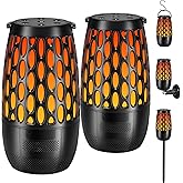 Upgraded Outdoor Bluetooth Speakers Waterproof, 10 Watt Surround HD Sound Multi-Sync Auto-Pairing up to 100 Speakers, Cool Gadgets Gifts for Men, Outdoor Speaker with Light for Patio Party (2 Pack)