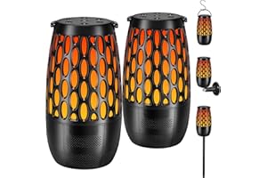 TIONEGER Upgraded Outdoor Bluetooth Speakers Waterproof, 10 Watt 360° HD Stereo Sound Multi-Sync Auto-Pairing up to 100 Speakers, Cool Gadgets Gifts for Men, Outdoor Speaker with Light for Patio Party (2 Pack)