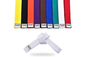 Starpro Martial Arts Training Belt for Karate Judo BJJ Taekwondo - Durable Cotton Polyester Blend for Kids & Adults - Vibrant Colors