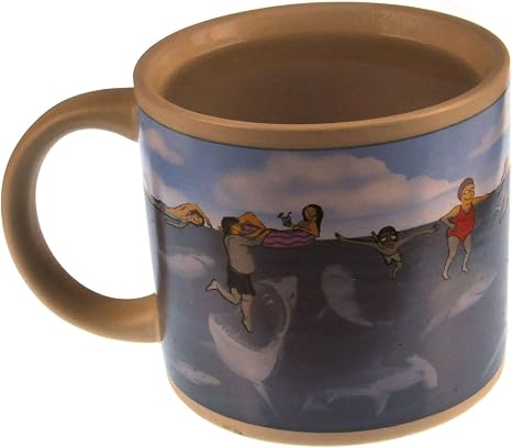 Shark! Heat Changing Mug - Add Coffee or Tea and Sharks Lurking Under the Water Appear - Comes in a Fun Gift Box