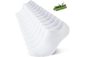 Niorasen No Show Socks for Men 6/10 Pairs, Bamboo Rayon Ankle Low Cut Invisible Thin Socks with Non Slip Grips 7-9/9-12/12-15