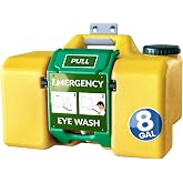 MAASTERS 8 Gallon Portable Eye Wash Station, OSHA-Compliant, Wall-Mounted | 15 Minutes of Water Flow, Mirror &amp; Emergency Sign Included