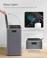 SONGMICS Dual Rubbish Bin 2-Compartment 30 L Slate Grey with Pedals view 5