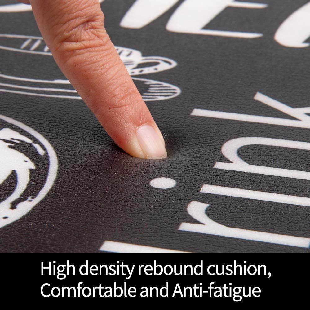 HEBE Anti Fatigue Kitchen Mat Set of 2 Non Slip Thick Cushioned Kitchen Rug Sets with Runner 17"x48"+17"x28" Heavy Duty Comfort Standing Mats Waterproof Kitchen Carpet: Kitchen & Dining