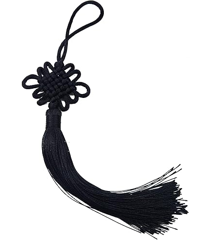 KONMAY 10pcs Red Handmade Silky Large Size(6.4'') Tassels With Satin Silk Made Chinese Knots (Red