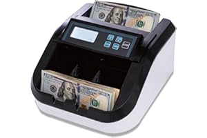OUKEYER H-308 Bill Counter Money Counter Machine – Batch Mode, Banknote Counter with LCD Display, UV/MG/IR Detection, Value Count/Add+Value/Add+Batch Mode, 1100 Pcs/Mins, Only Supports USD Detection