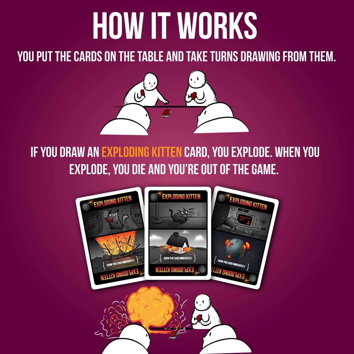 Exploding Kittens Card Game - Party Pack for Up to 10 Players - Family-Friendly Party Games - Card Games for Adults, Teens & Kids: Toys & Games