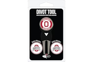 Team Golf NCAA Divot Tool with 3 Golf Ball Markers Pack, Markers are Removable Magnetic Double-Sided Enamel