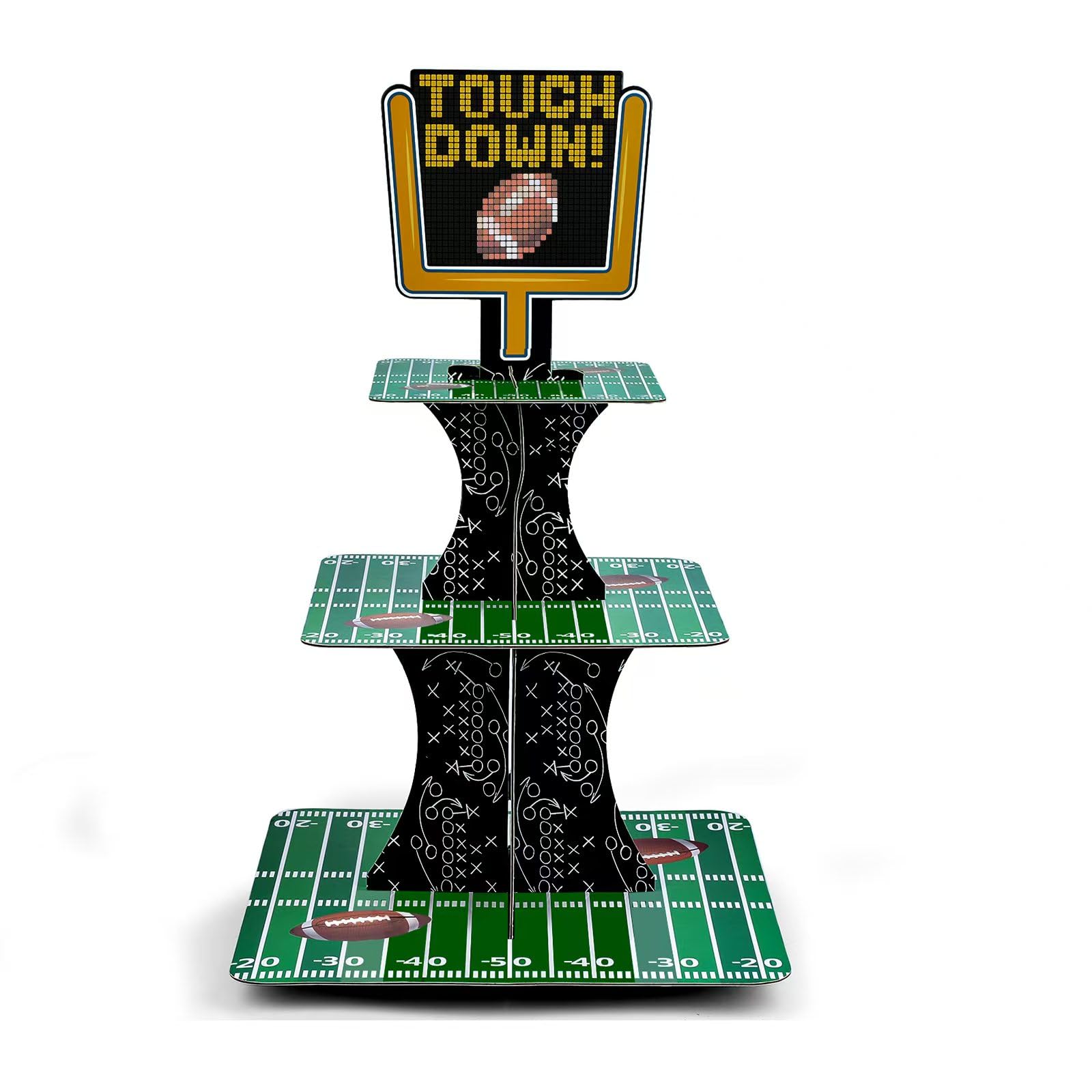 Photo 1 of 3-Tier Football Theme Party Cardboard Cupcake Stand for Kids Birthday Party Football Party Games Decoration