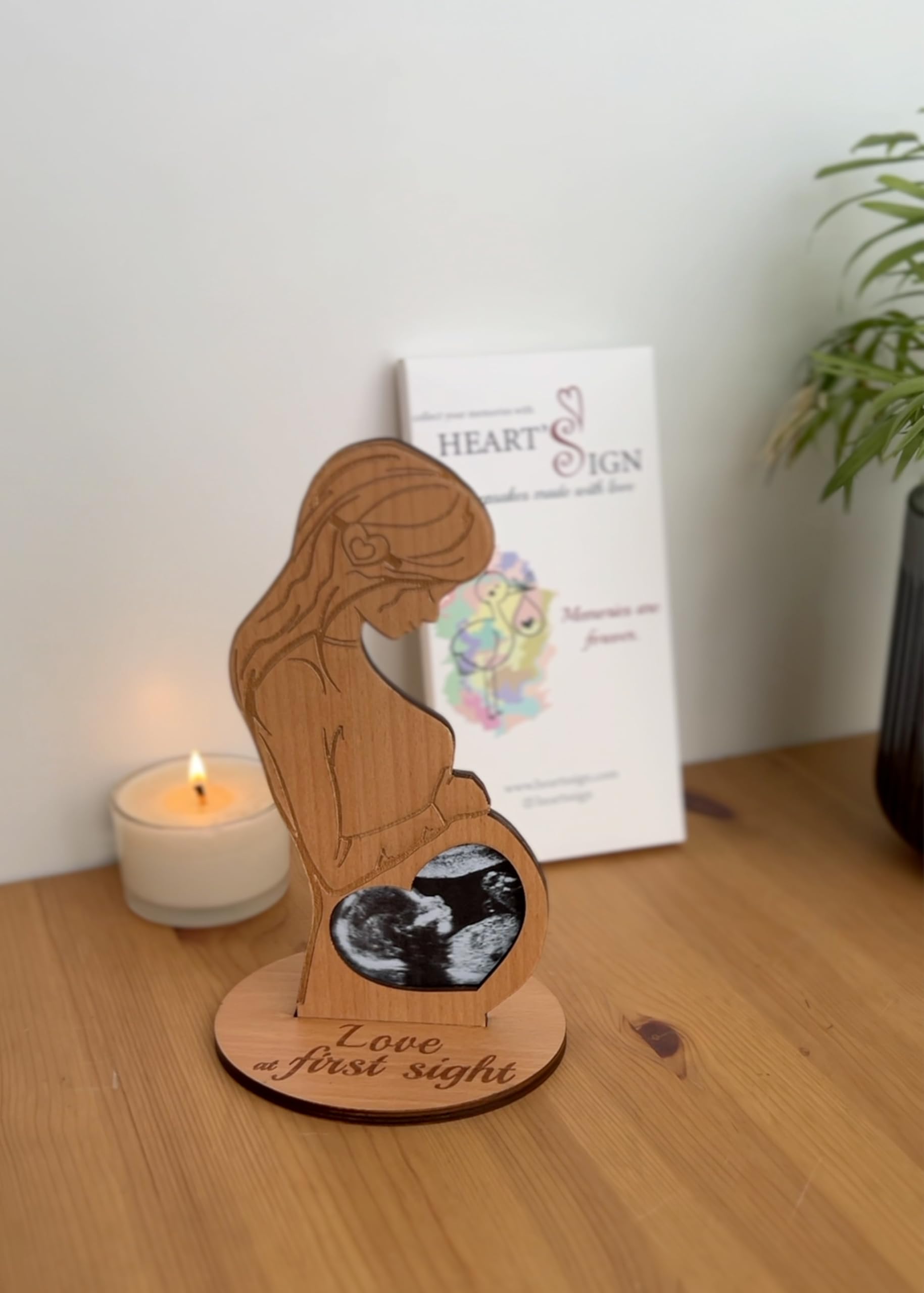 Heart's Sign Baby Ultrasound Photo Frame - Sonogram Frame Gift for Pregnant Women | Pregnant Wife Gifts From Husband | Expecting Mom Gift for Pregnant Friend