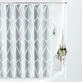 Geometric Shower Curtain 182x182cm Grey With Metal Hooks