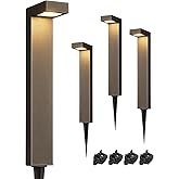 EDISHINE Low Voltage Pathway Lights Wired, 3000K 3.2W 50,000Hrs Waterproof LED Outdoor Landscape Lighting with Connectors, 12