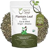 Organic Way Plantain Leaf Cut and Sifted - Herbal Tea | European Wild-Harvest | Organic & Kosher Certified | Non GMO & USDA Certified - Origin Albania (16 Ounce Pack)
