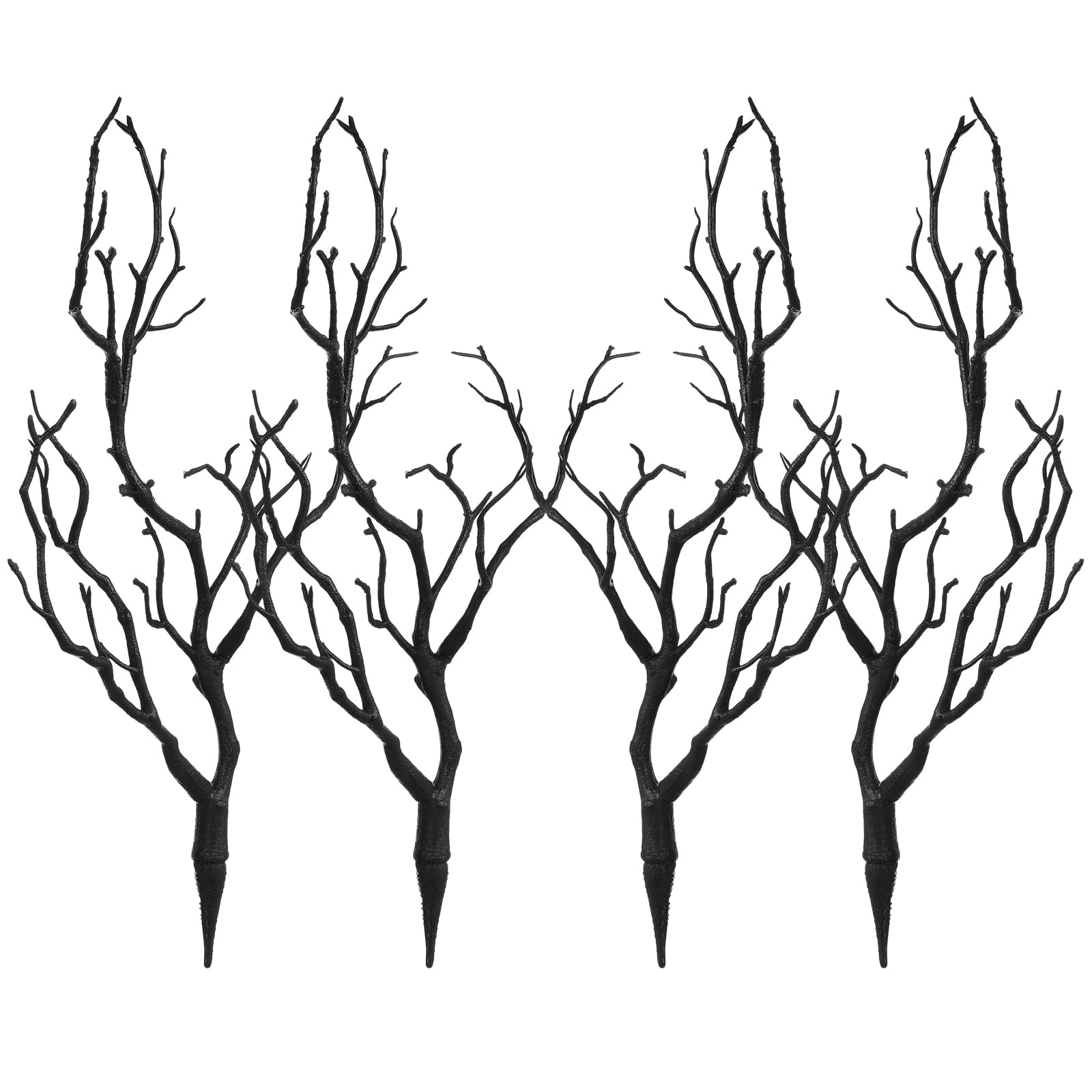 VICASKY 4pcs 13.78" Artificial Dried Antler Branches - Lifelike Curly Willow Decorative Twigs & Branches, Artificial Plastic for Vase, DIY Crafts, Wedding & Holiday Floral Decor